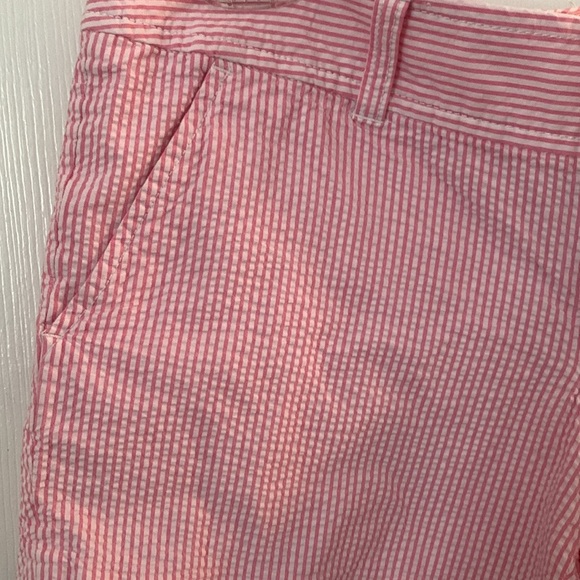Women’s Lilly Pulitzer Pink & White Striped Seersucker Scalloped Shorts Sz. 6 - Picture 4 of 9